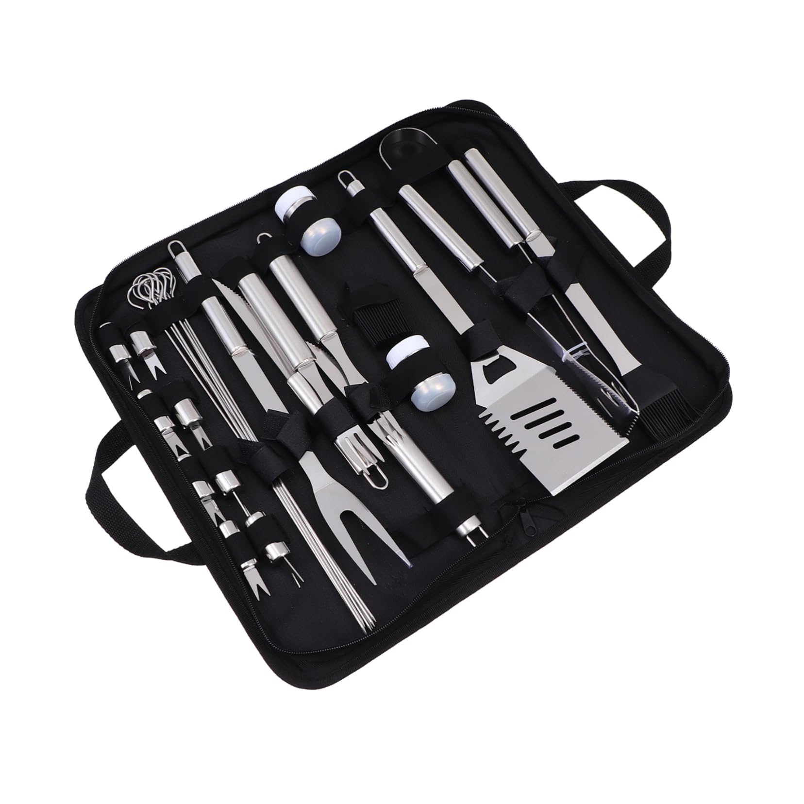 1Set Kit Utensili Bbq Portatili Inossidabile Set Completo per Barbecue All con Oxford Accessori per Grigliate Picnic e