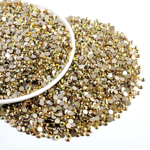 Image of Beadsland Flat Back Rhinestones Bulk, Metal Sunlight, SS16, 14400pcs | Flatback Glass Gems for Nails Crafts Clothes DIY Decoration, Glue Fix, 3.8-4.0mm