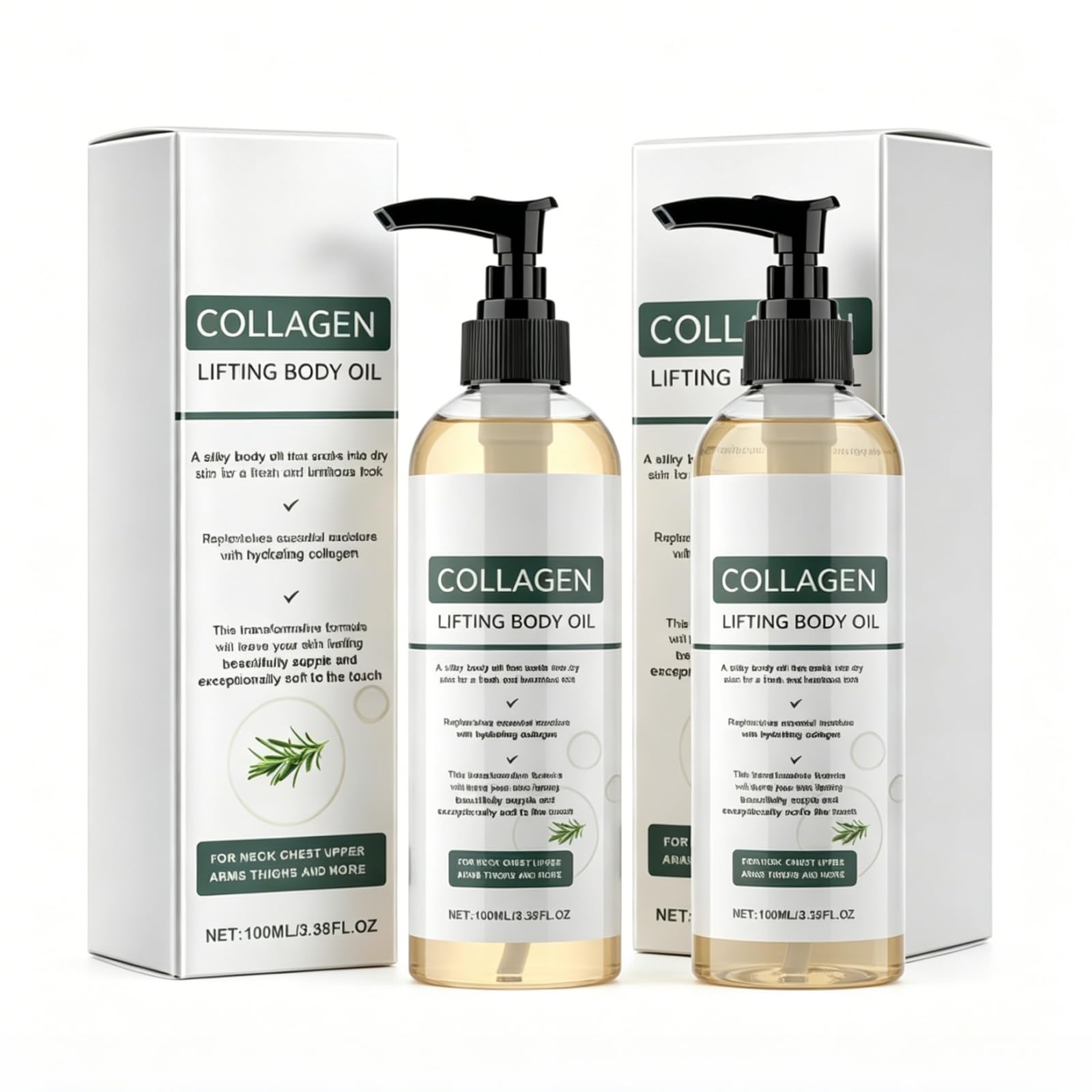 Olejek do ciała Lifting Kolagen, 2 szt. Olejek kolagenowy do ujędrniania skóry 100 ml odżywczy olejek do ciała dla wszystkich rodzajów olejków kolagenowych, zmarszczek i rozstępów na szyi, klatce