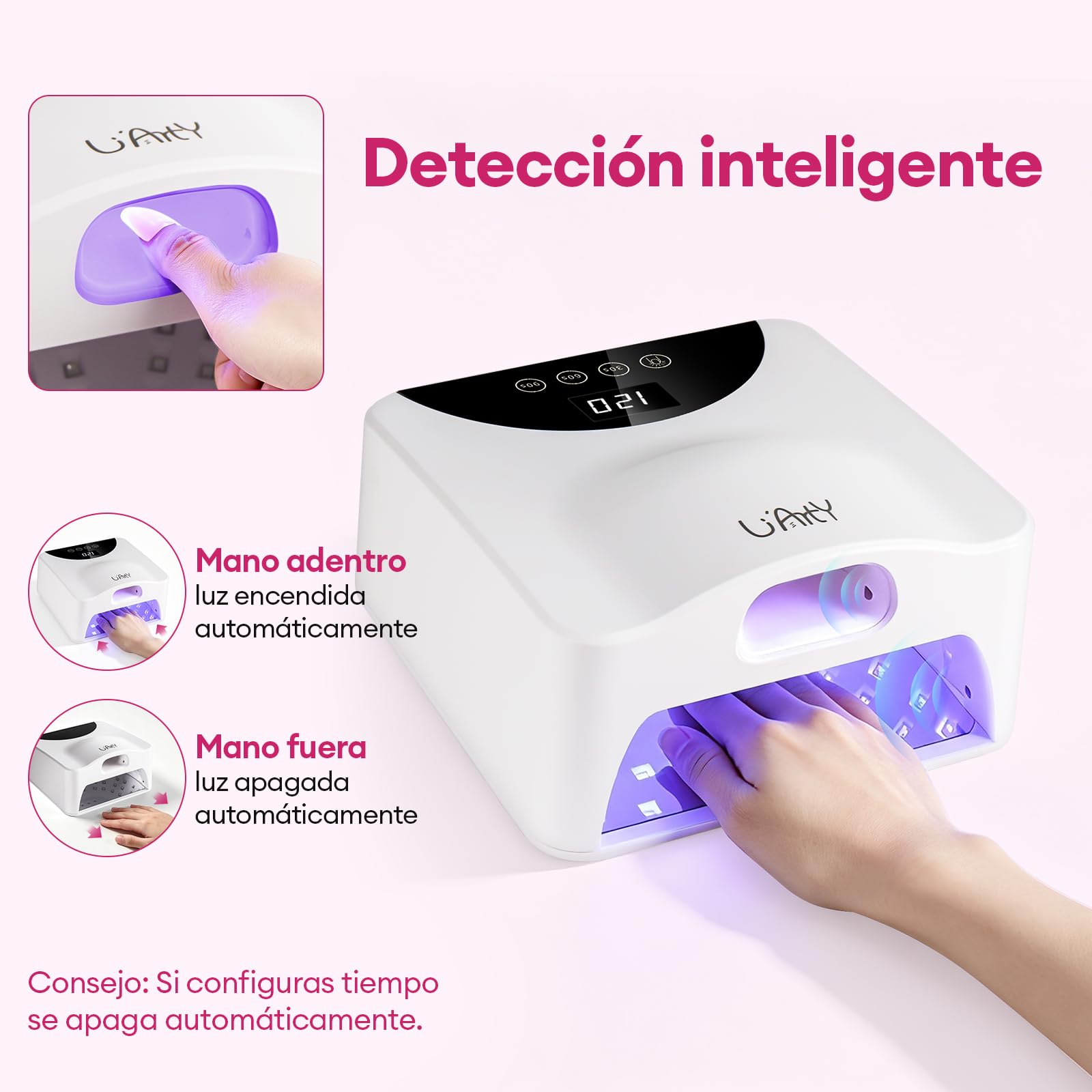 Dual Ports - Lámpara de uñas UV LED con luz para el pulgar