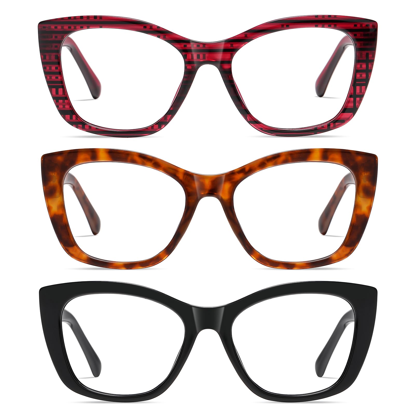 AABV Reading Glasses for Women Men,Stylish Readers with Blue Light Blocking,Spring Hinges Eyeglasses for Reading,Anti UV Ray/Glare/Eyestrain +2.00