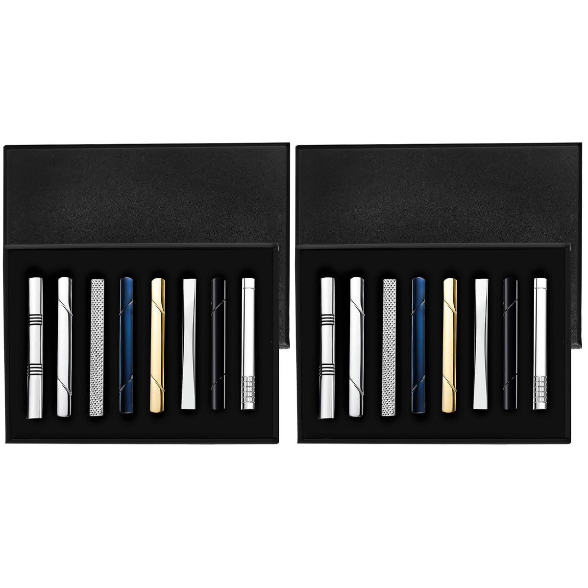 2 series Juego De Pasadores De Corbata Pasadores De Corbata Para Hombre 8 piezas x 2