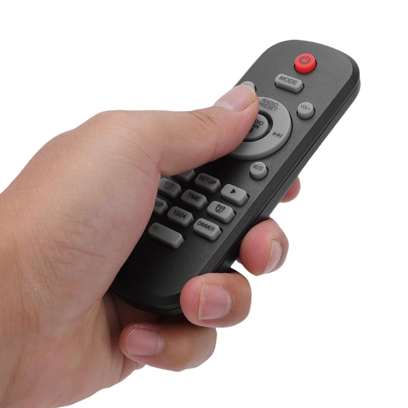 Odtwarzacz CD Budzik z Głośnikiem Pilot Zdalnego Sterowania Ładowanie USB Możliwość Przyciemniania Wyświetlacz Pulpit Radio BT do Sypialni, Półki na Książki, Domu (Wtyczka UE)