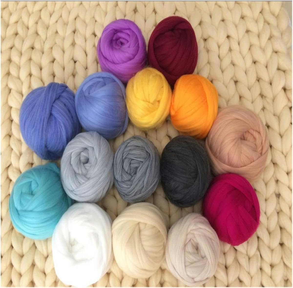 Ovillo de lana supergruesa de 1000 g y 2,2 lb, para tejer a mano o con los brazos, para mantas, para decorar paredes del hogar, color naranja