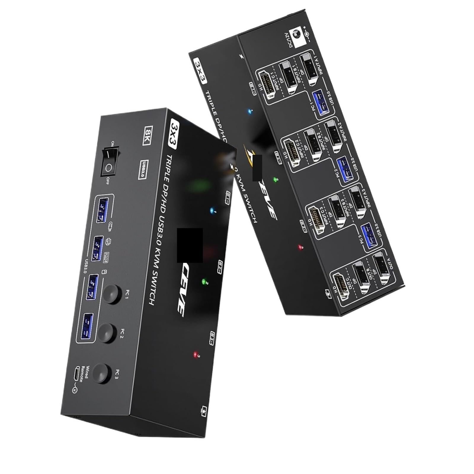 2 HDMI USB 3.0 KVM Switch 3 Monitors 3 Computers, Triple Monitor KVM with 4 USB 3.0 Ports Keyboard Mouse Switcher(303DH US)-picture-18