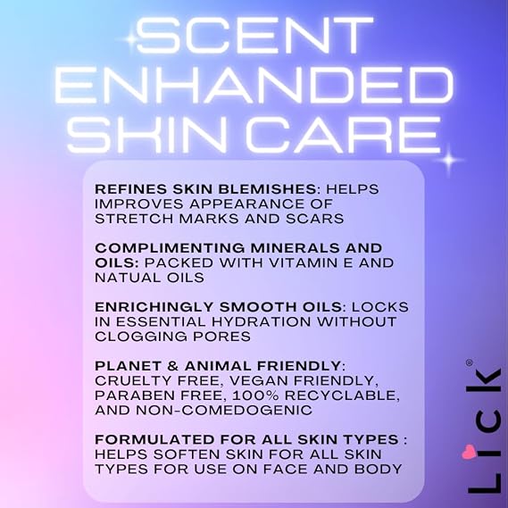 LICK Lavender Floral Scented Body Oil Lightweight Daily Hydration with Almond Oil & Vitamin E 4 oz