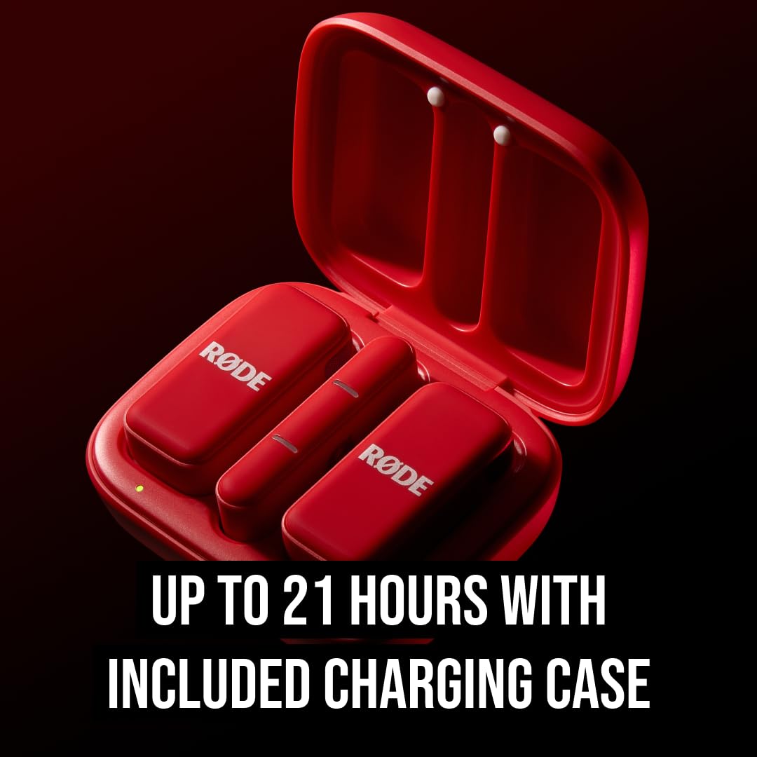 RØDE Wireless Micro Kompakter kabelloser Mikrofon Zwei Mikrofone Ladecase USB-C Rot