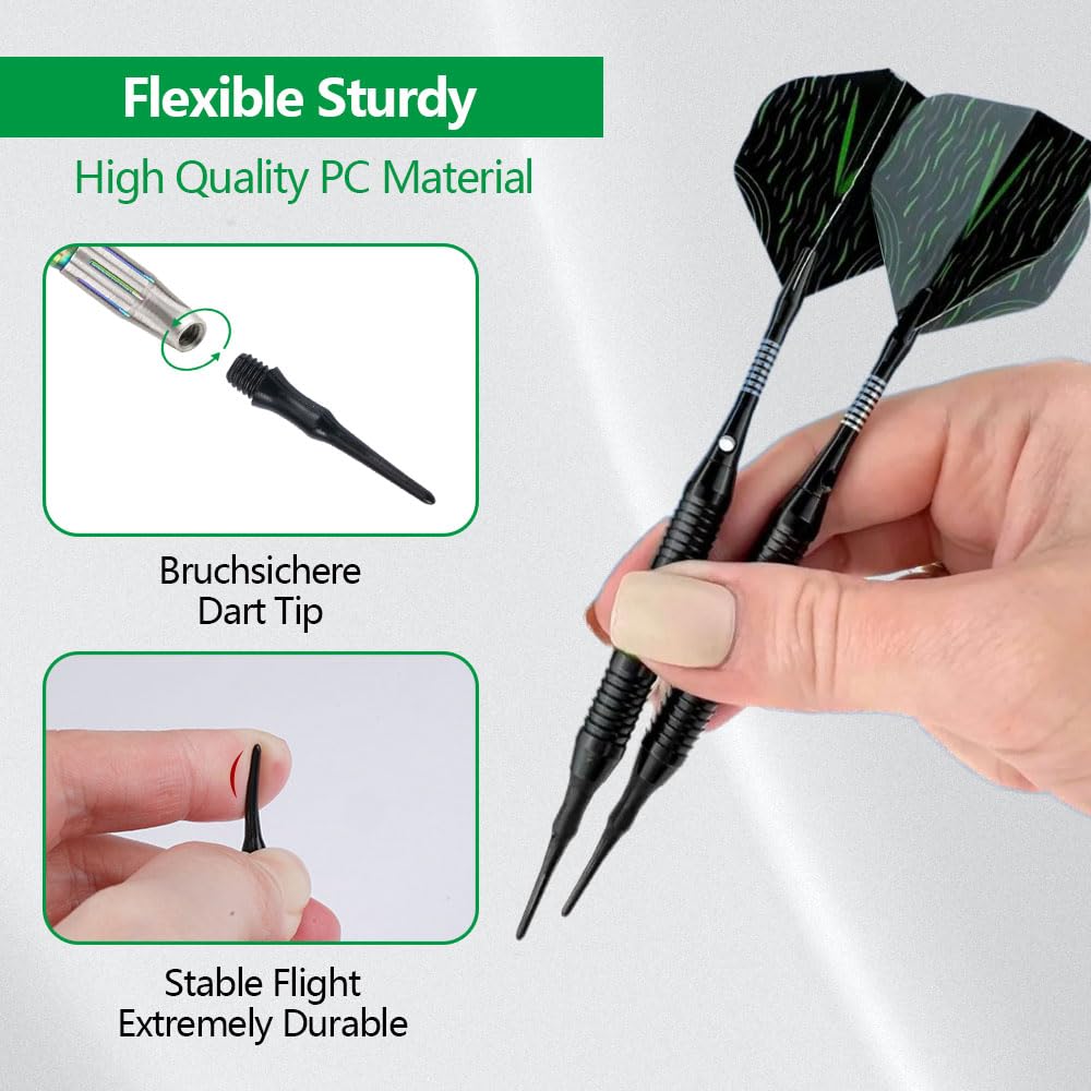 200 Pièces Embout Flechette Pointe Plastique 2ba, Remplacer Flechette Pointe Plastique, Pointes de Fléchettes en Plastique Souple de Qualité Supérieure, Idéales pour Débutants Amateurs Fléchettes