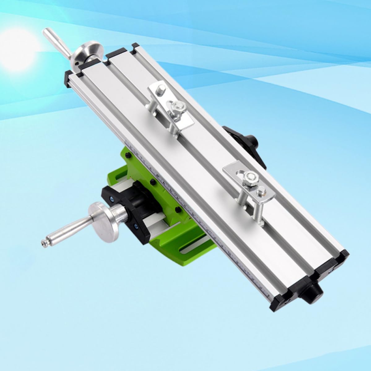 POPETPOP Supporto Fissaggio Stabile Supporto per Trapano ad Alta Precisione a Mano per Trapano in Lega di Alluminio Argento e Verde Chiaro , Mini e Foratura Accurata da Banco