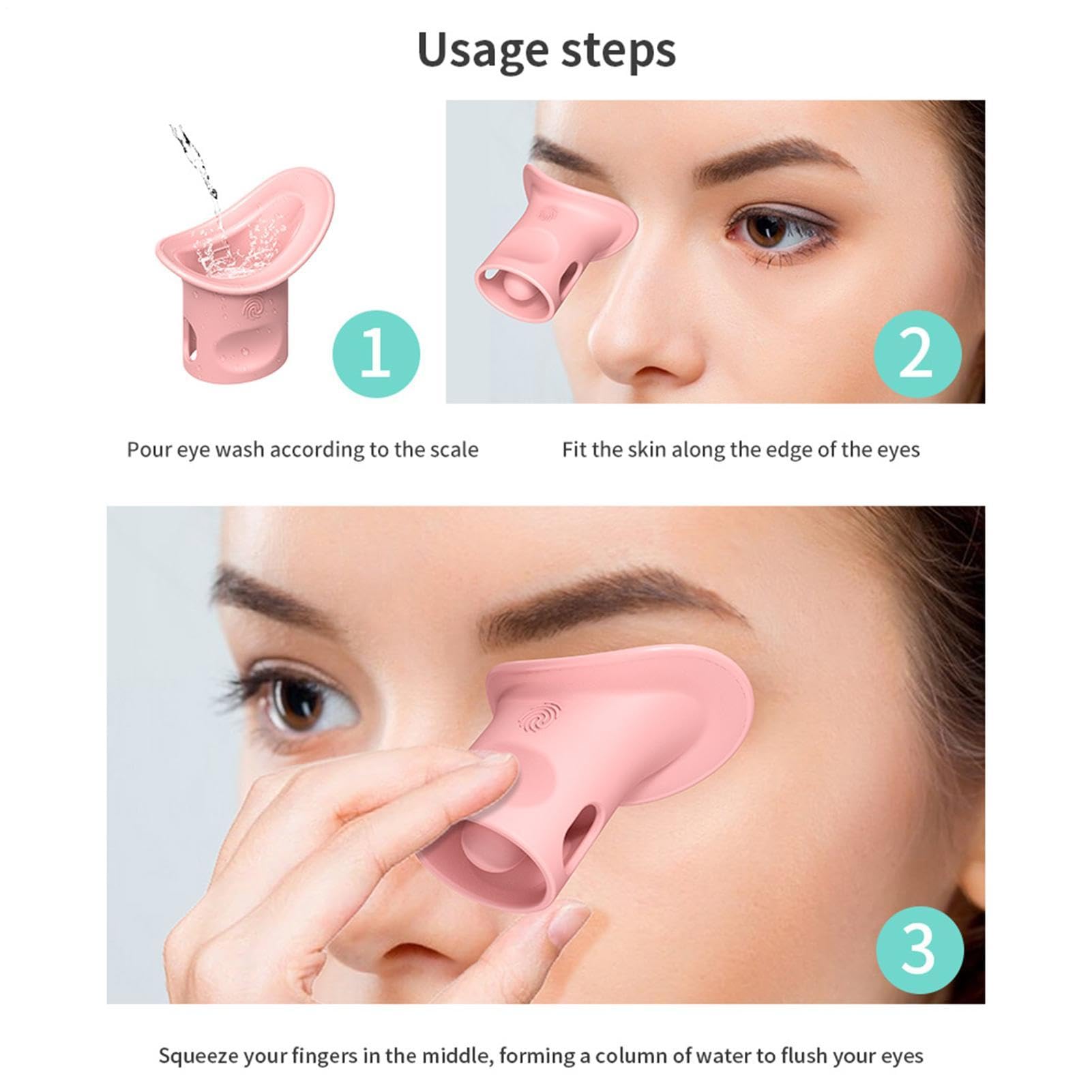 Eyes Wash Cup, Silicone Eye Flush Kit, Eyes Cleaner Cup with Scale, Eyes Bath for Washing, Refreshing, Portable Care for Home and Travel