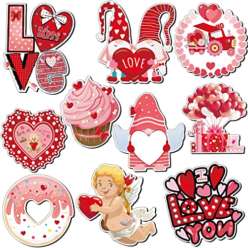 10 Pieces Valentine's Day Refrigerator Magnets Set Heart Love Red And Pink Fridge Magnets For Valentine's Day Decorations Fridge Metal Door Mailbox Locker Office Cabinets Decor #TOP29