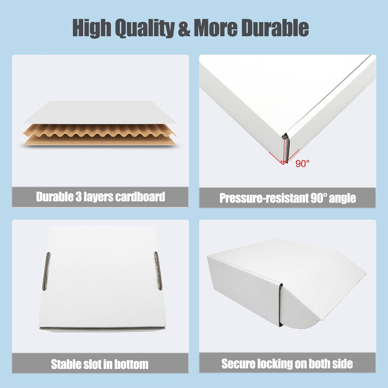 13x11x2" Shipping Box, White Packaging Flat Mailing Corrugated Cardboard Boxes Mailers for Business Lightweight Cute Literature Mailer, 25 Pack
