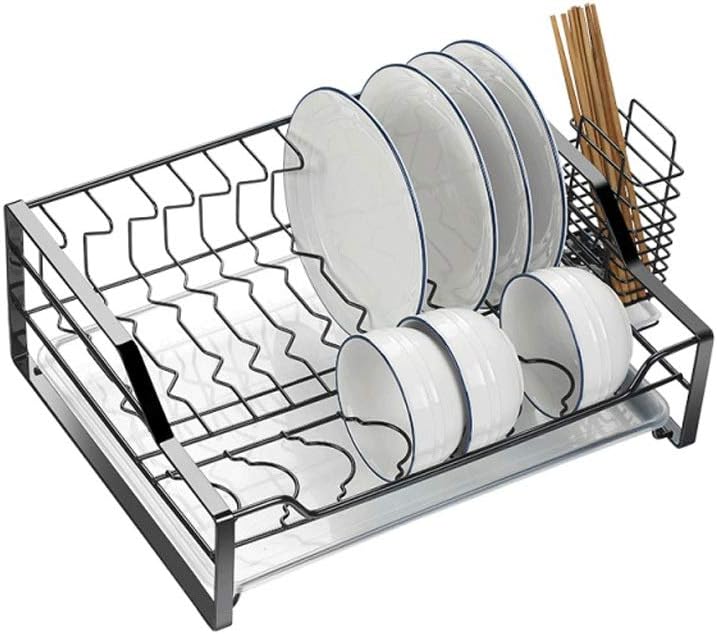 LLRYN Drain Rack Rack Large Dish Rack and Drainboard Set
