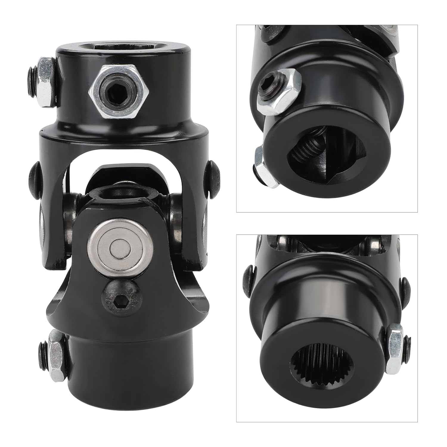 WMPHE 5/8"-36 Spline x 3/4" DD Single Steering Shaft Universal U Joint, 83mm (3-1/4"), Working Angle 35° Degree