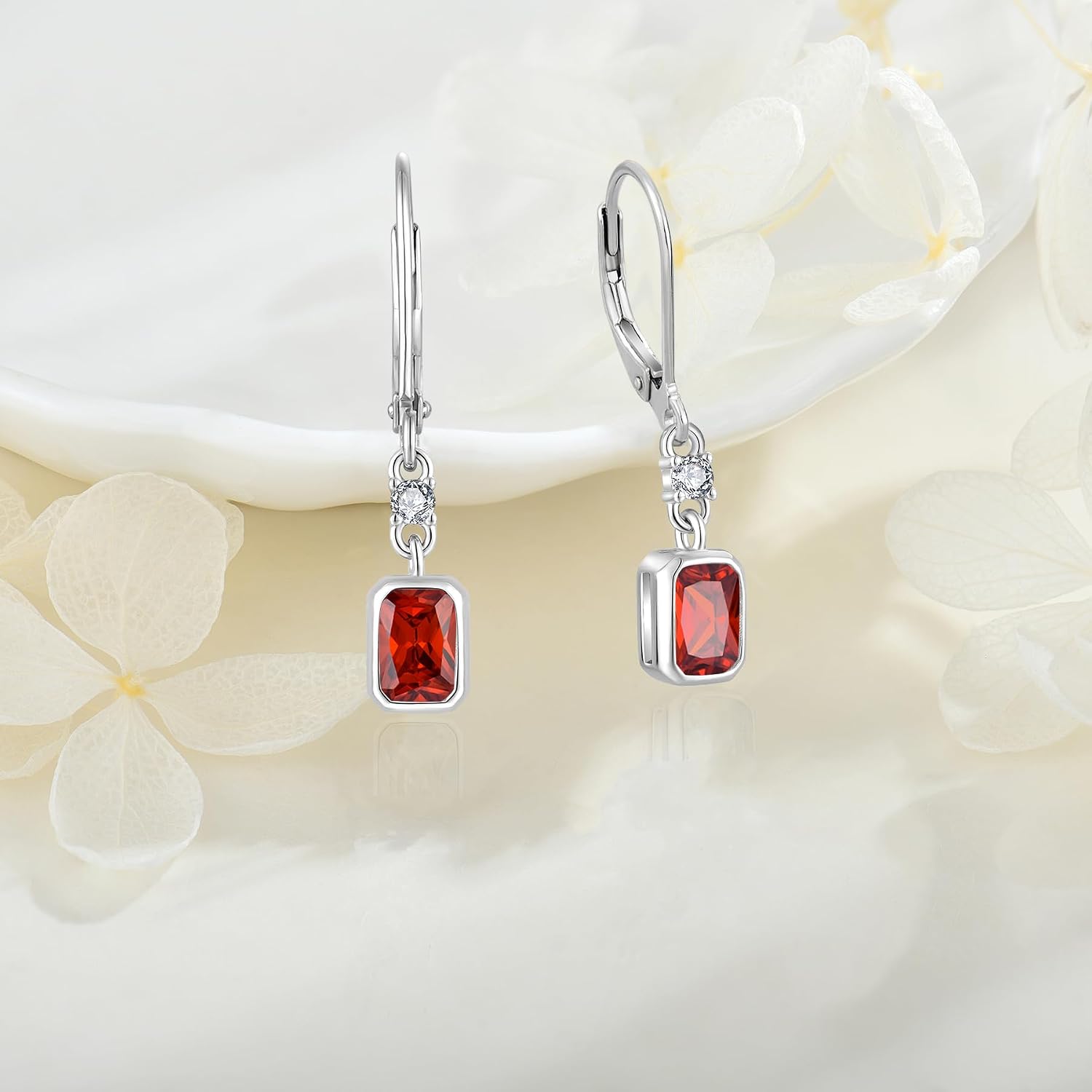 Leverback Earrings 925 Sterling Silver Dangle Drop Earrings Cubic Zirconia Earrings Women Anniversary Jewelry for Her