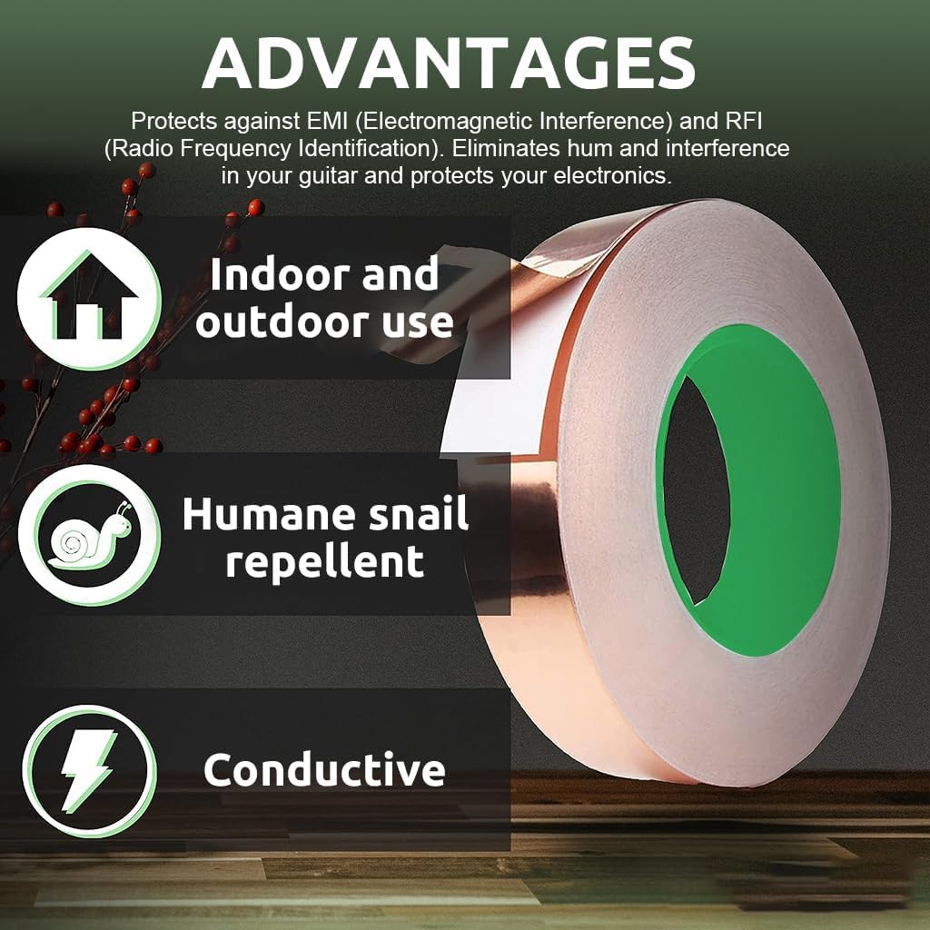 HASTHIP Copper Foil Tape 2CMx20M, Conductive Shielding Roll 1