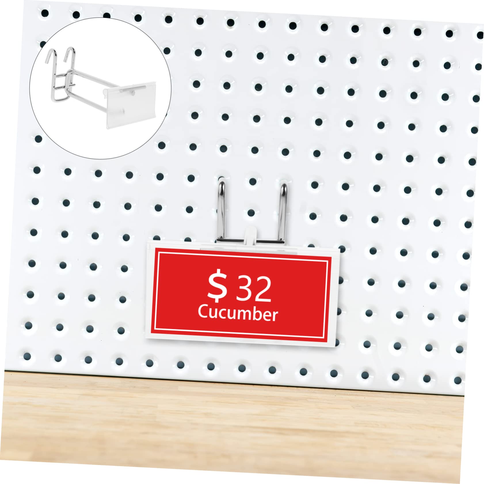 Lochwandhaken 10 Stück 6mm Stahl mit Preisschild für Garage