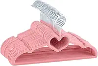 Kit 20 Cabide Infantil Coração de Veludo Antideslizante Slim Ultrafino Moderno Reforçado para Roupa de Bebe e Criança