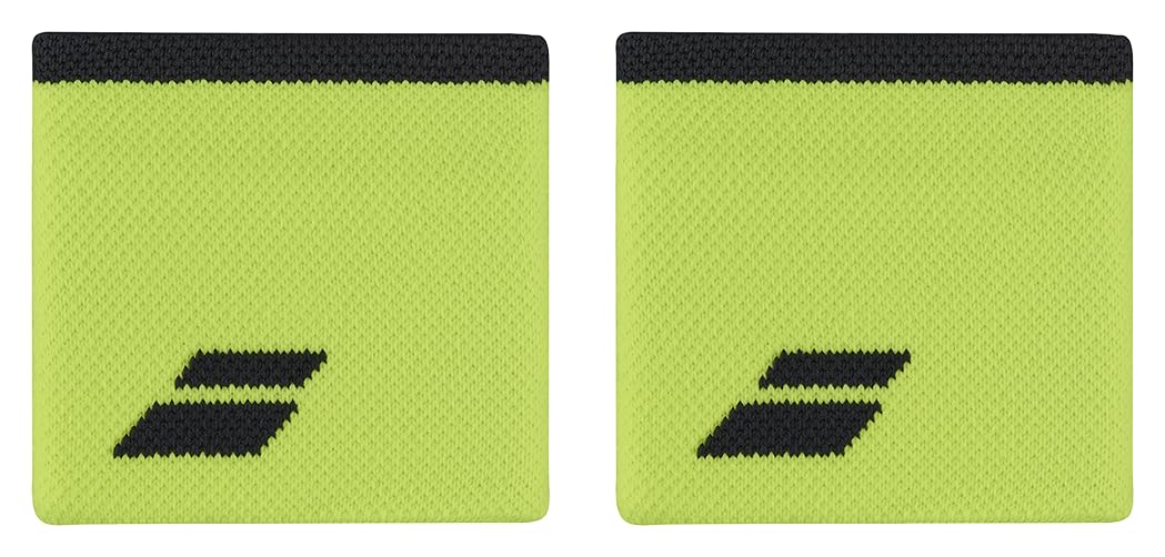 Babolat Serre Poignet Logo Jumbo Wristband Blanc/Noir 10,5 cm Absorption Rapide Transpiration Tennis Badminton Padel