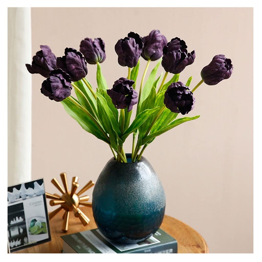 ADERFETBI Fake Plants Artificial Flowers Floral Desktop Bedroom Hotel Decorations Simulation Parrot Tulip Living Room Exhibition Artificial Flowers(B)