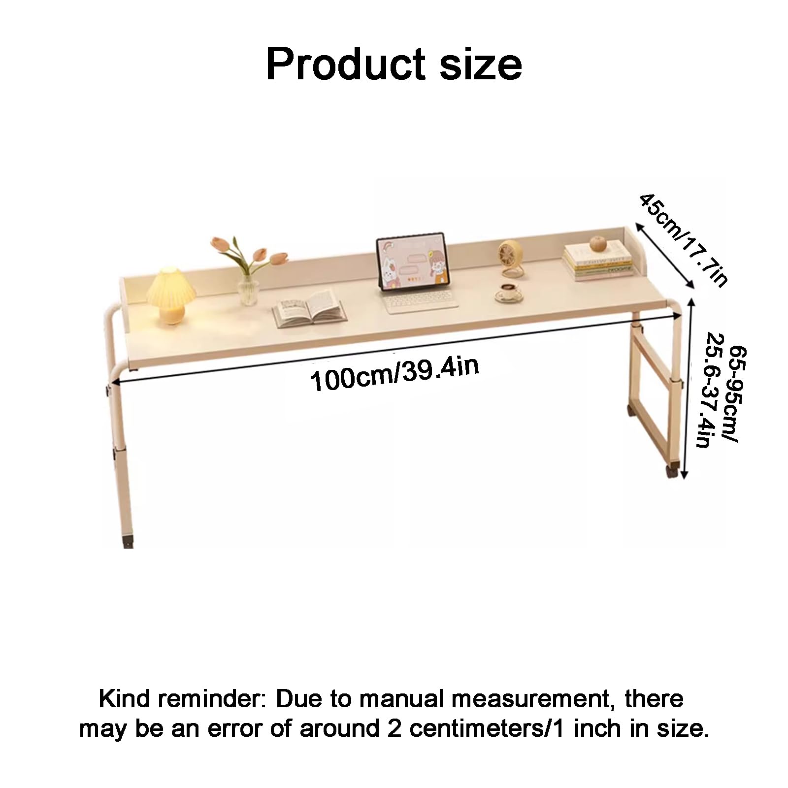 Tavolo da letto regolabile in altezza con ruote, perfetto per letti king size, mobile a croce, scrivania per qualsiasi punto della casa