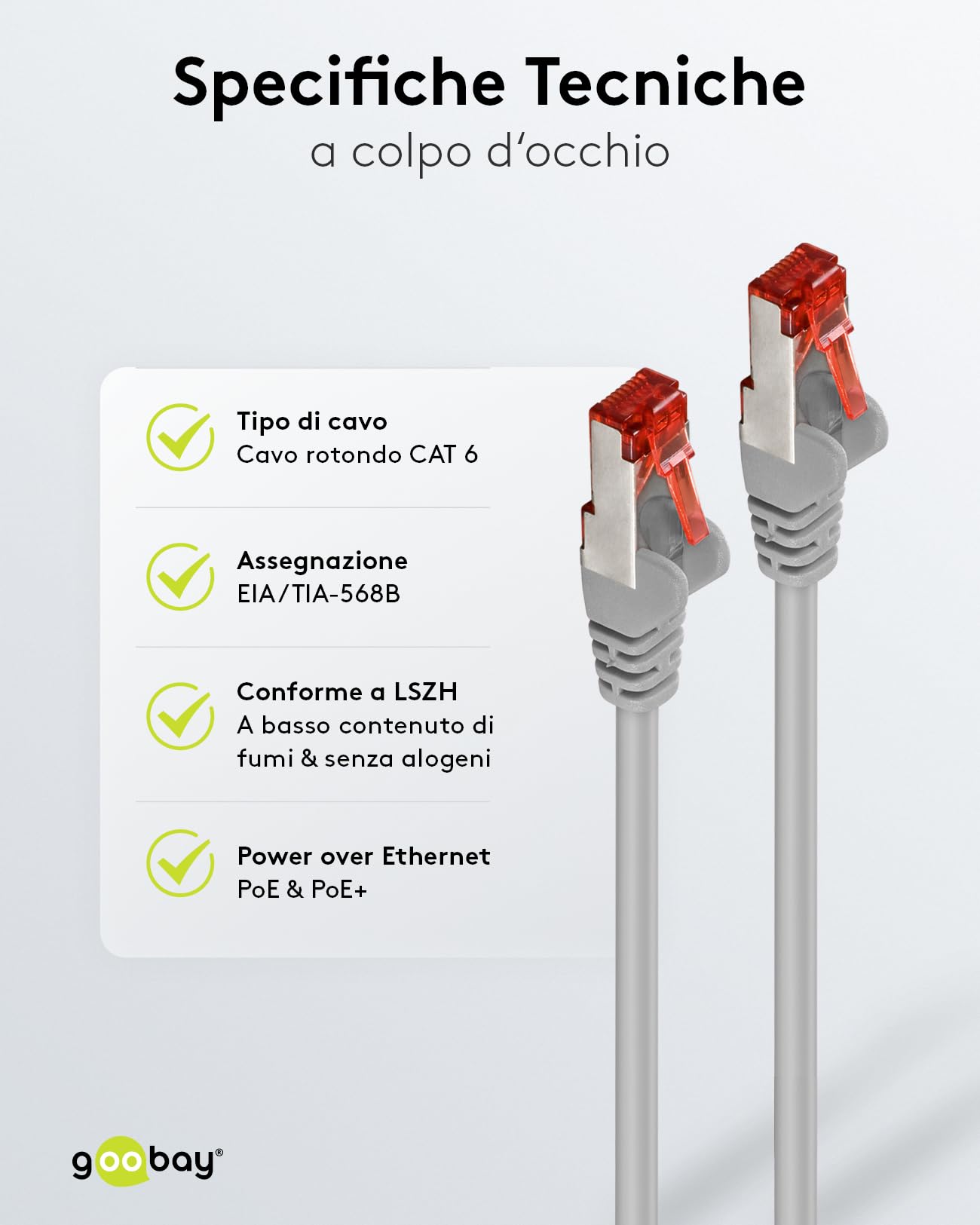 Goobay, cavo CAT, 1m, Grau, 1 - Vista 6