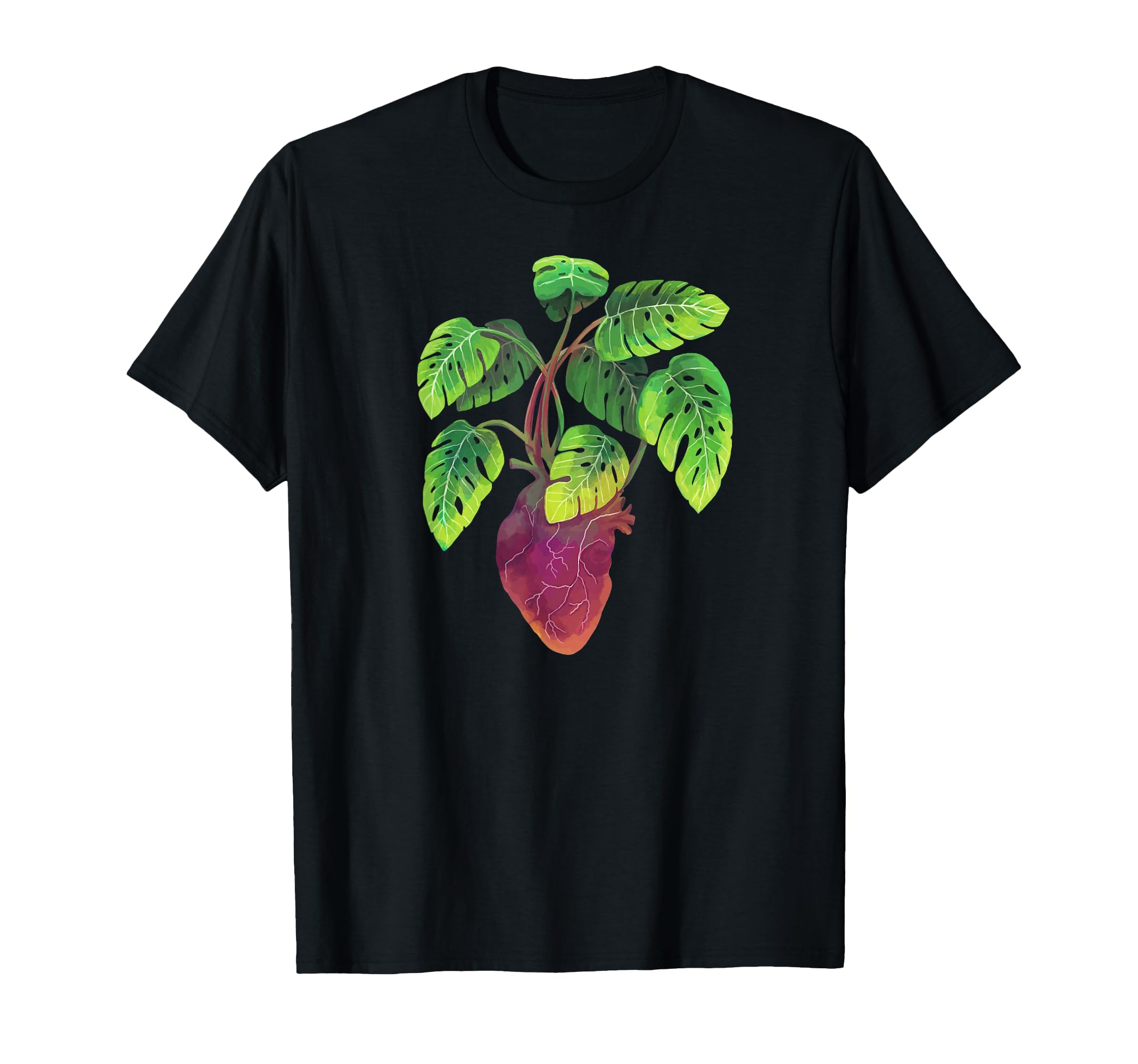 Watercolor Plant Your Heart T Shirt - Monstera Leaves T-Shirt