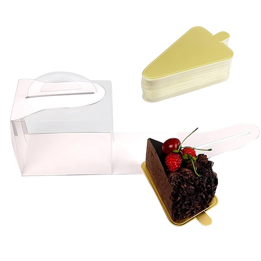 Flunyina Lot de 50 boîtes à tranches à gâteau avec triangle