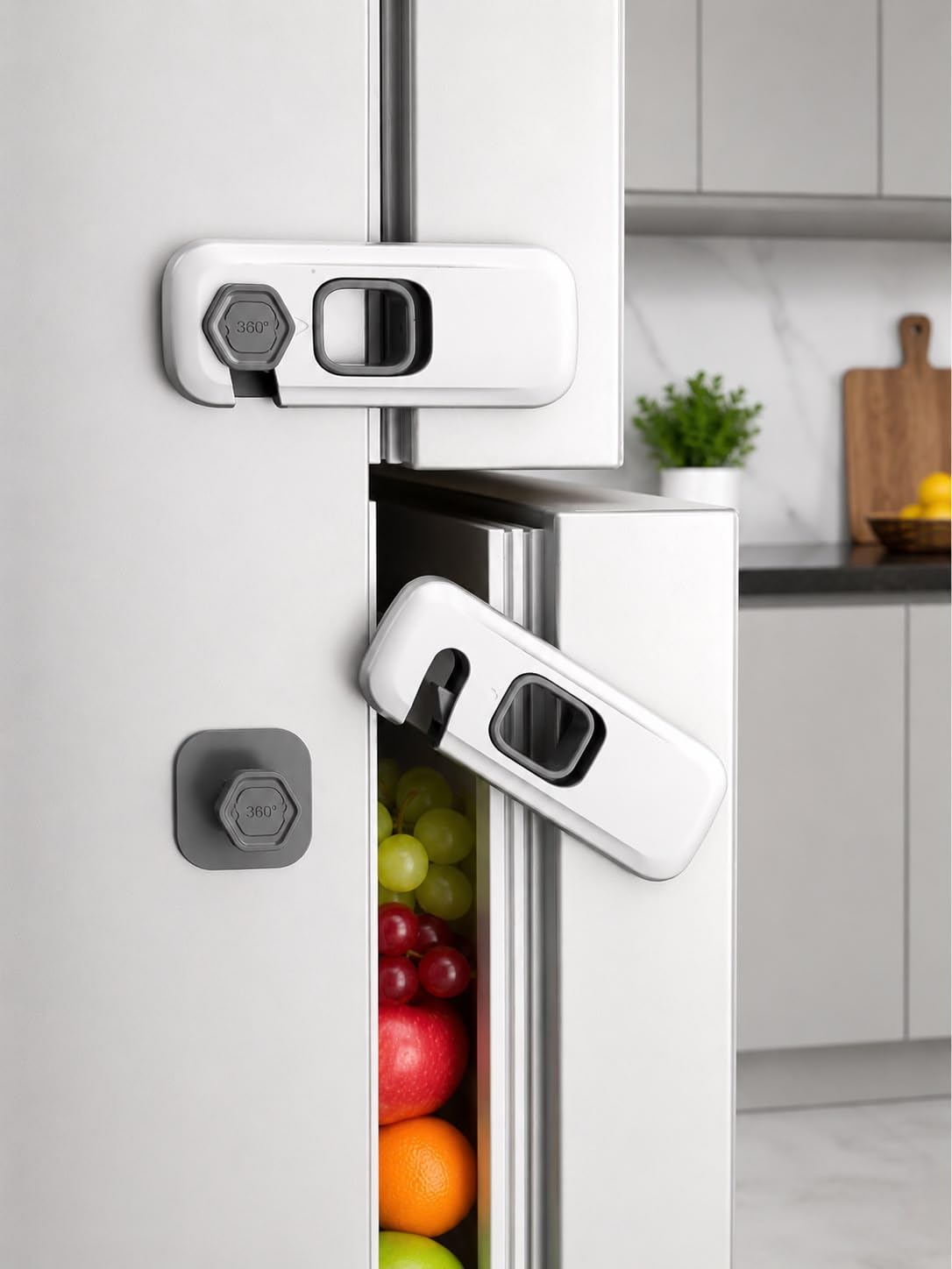 2 Pack Child Proof Refrigerator Lock, Fridge, Cabinets, Freezer Door Lock | No Drill Baby Safety Lock for Fridge, Cabinet & Drawer-image-33