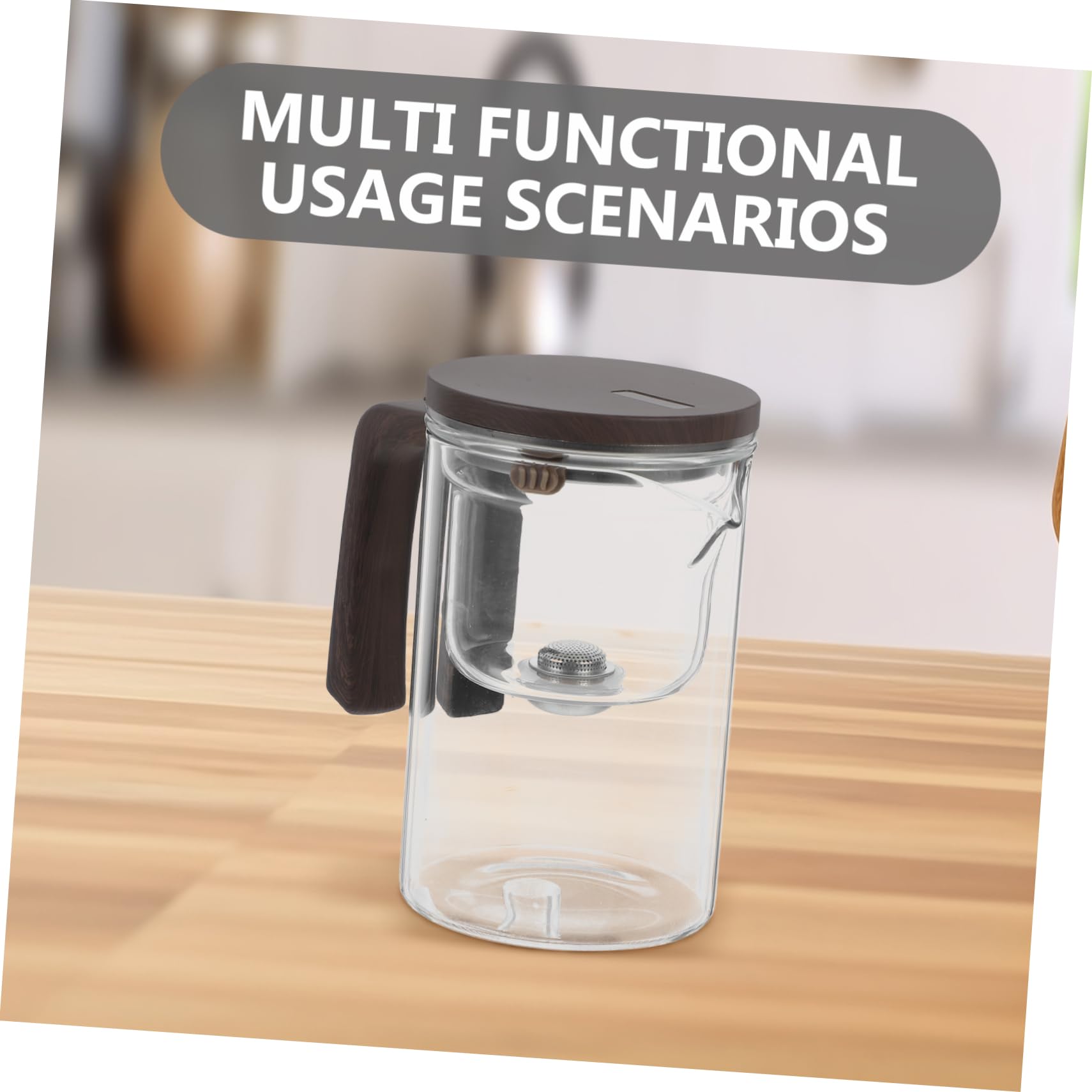 Mipcase Tetera de Vidrio con Infusor Extraíble Tetera para Sueltas para Infusiones de Té Casa Flores