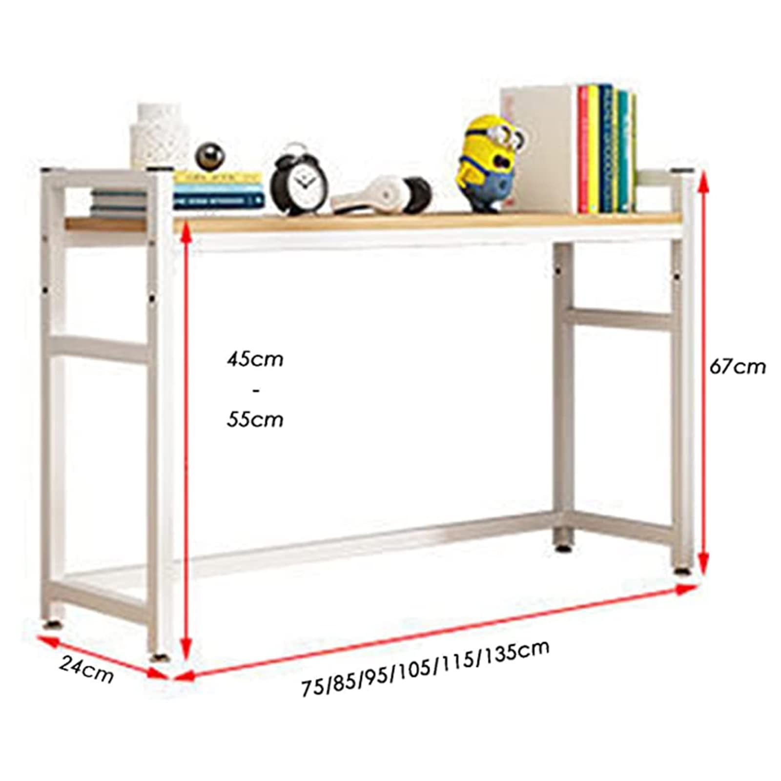 Estantería Organizador de Escritorio DIY, Estante Librería de Sobremesa, Organizador de Bandejas de Cartas Madera Metal, Estante de Almacenamiento para Archivos, para el hogar Oficina Escuela(Black B,