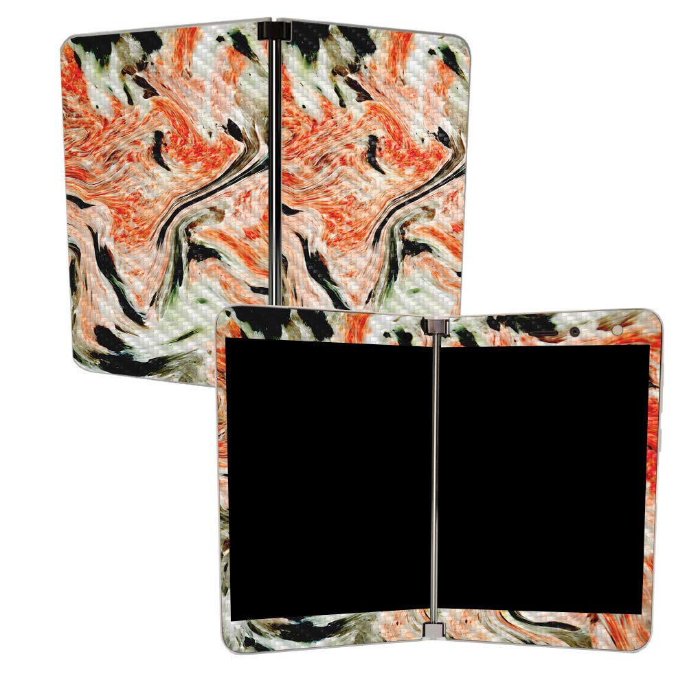 MIGHTY SKINS MightySkins Carbon Fiber Skin for Microsoft Surface Duo - Marble Madness | Protective, Durable Textured Carbon Fiber Finish | Easy to Apply | Made in The USA