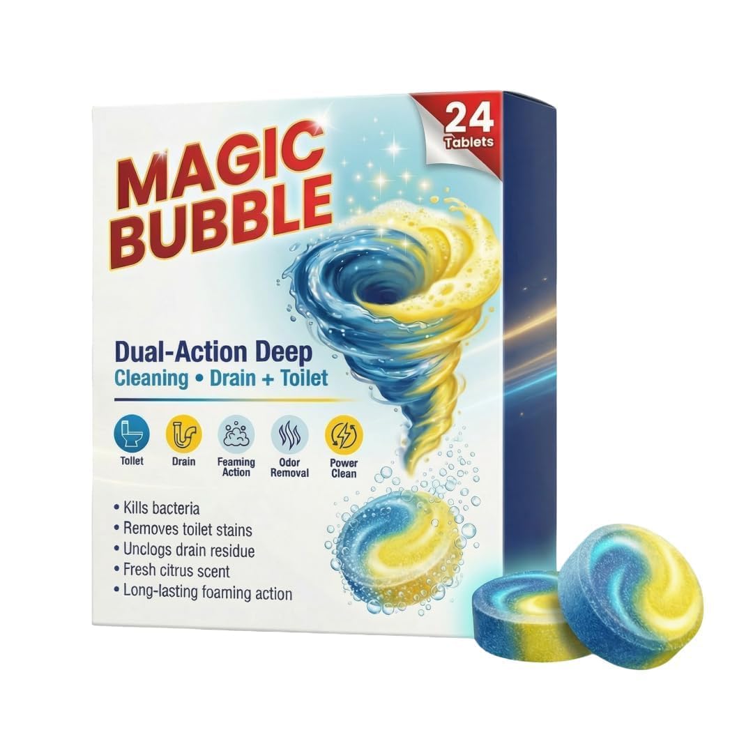 Magic Bubble Drain & Toilet Cleaning Tablets | Dual-Action Deep Clean with Powerful Foaming | Removes Odor, Stains & Buildup | Fresh & Clean Toilets and Drains (Pack of 1)-image-30