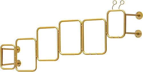 Percheros de pared, barra de ropa colgante dorada, soporte de poste de exhibición de tienda de ropa