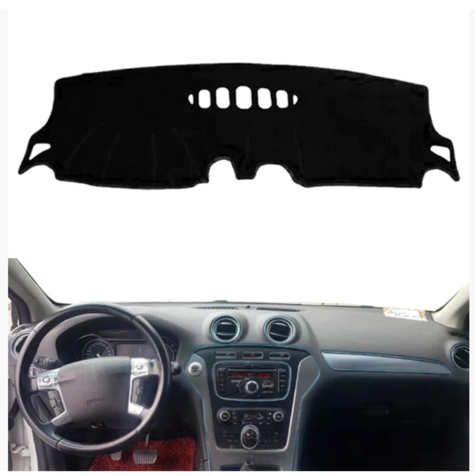 Pokrowiec na deskę rozdzielczą samochodu Ford Mondeo MK4 2007-2013 RHD Mata antypoślizgowa Parasolka Dywan Czarny