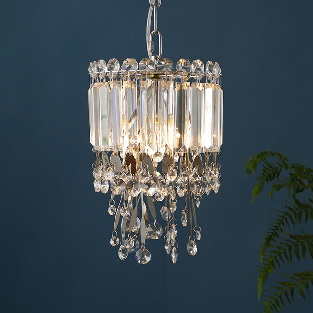 Lustre en cristal 15cm moderne et rond pour éclairage de chambre