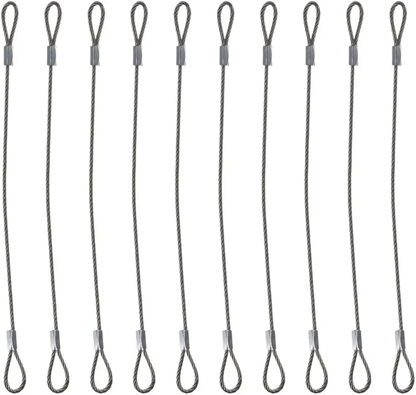 Gate Latch Cable Pull 20PCS Stainless Steel Safety Security Cable Wire 20cmx2mm for Metal & Wooden Fences