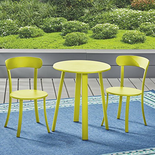 Christopher Knight Home Larson Outdoor Bistro Set, Matte Lime Green #TOP3