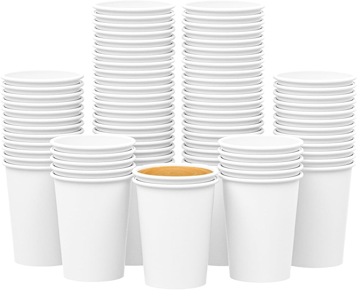 Qunclay [ 𝟐𝟏𝟎 𝐂𝐨𝐮𝐧𝐭 𝟏𝟐 𝐨𝐳 ] Paper Cups,Disposable Hot Cold