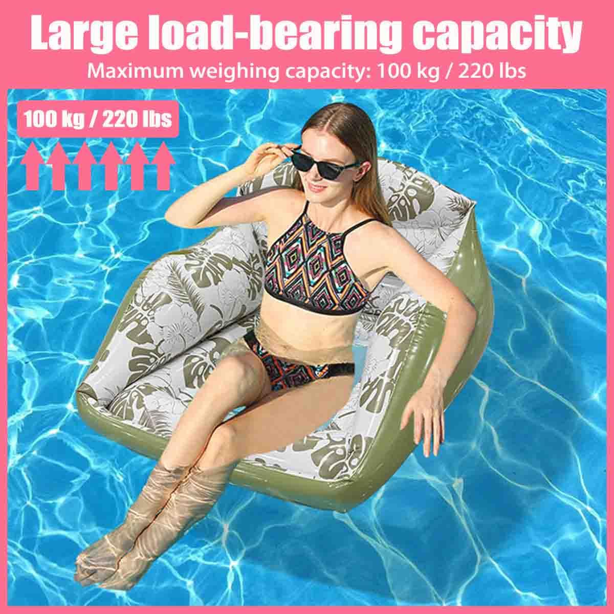 Sedia Gonfiabile 3 In 1 Per Piscina,Sedie Da Piscina Con Sedile In Rete,Portabicchiere E Pompa Ad Aria,Sedia Galleggiante Multiuso Con Schienale,Amaca D'Acqua Per Per Lago,Spiaggia,Feste