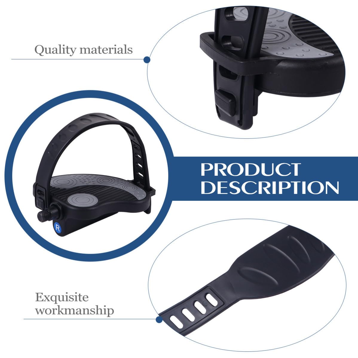 Alasum Pedales para Bicicleta Estática Cinchas Antideslizantes y Plataforma Amplia Compatibles Accesorios de Ciclismo para Entrenamiento Profesional Varios Estilos