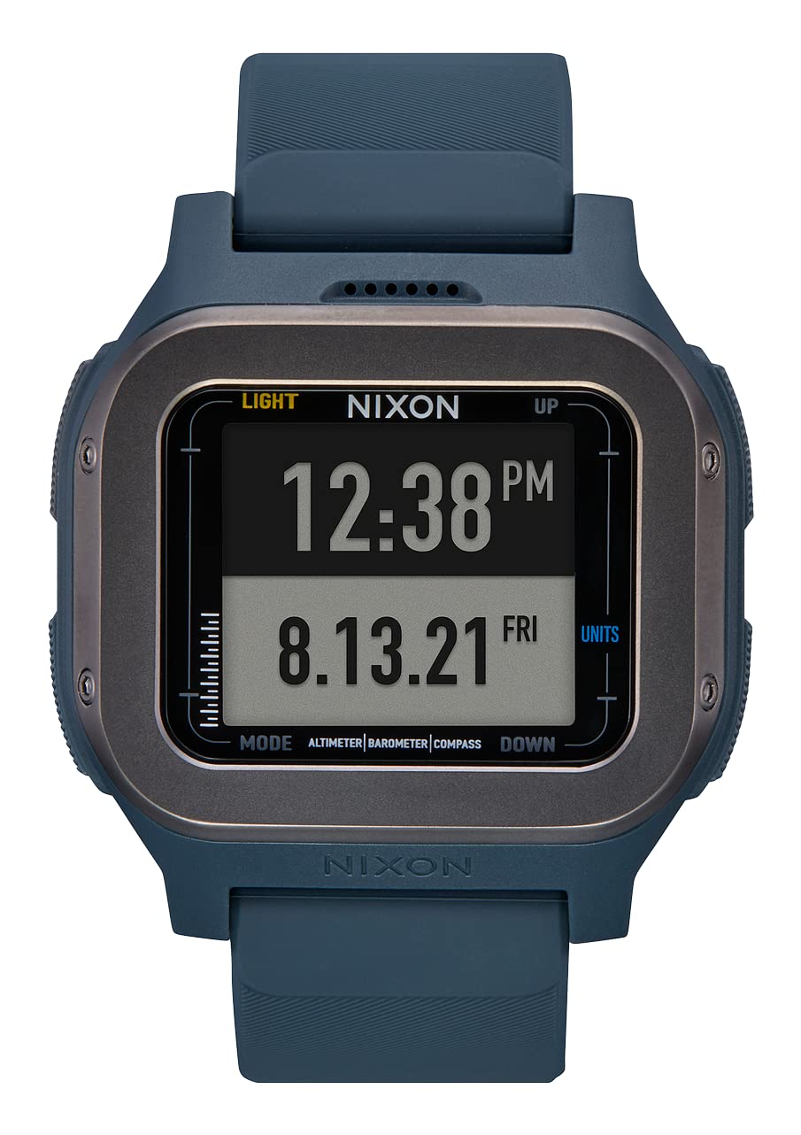 NIXON Regulus Expedition A1324 - Navy - 100M Water Resistant Digital Sport Watch (47.5 mm Watch Face, 24mm PU/Rubber/Silicone Band)