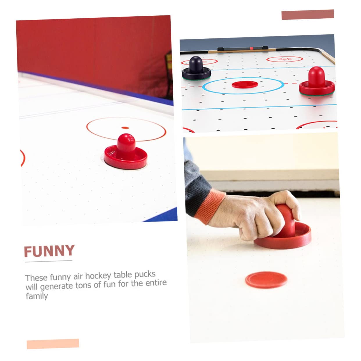 VANZACK 2sets Dischi Per Air Hockey Accessori Per Gioco Da Tavolo Plastica Feltro Palle Rosse Da Perfetti Per Sostituire Dischi Usurati e Perdita Di Palle