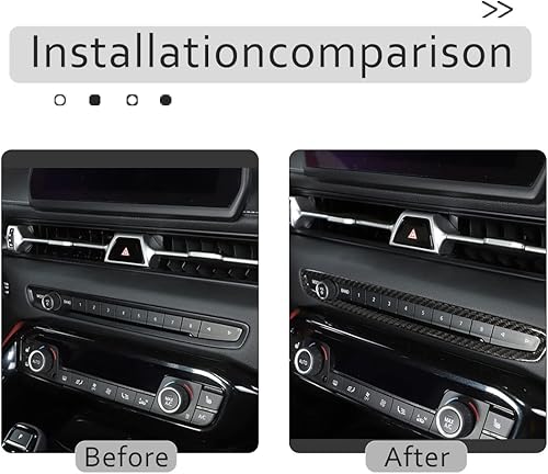 Miniatura 3 de Marco decorativo para Toyota Supra GR A90 A91 MK5 2018 2019 2020 2021 2022 2023 de fibra de carbono real con control central de coche, marco