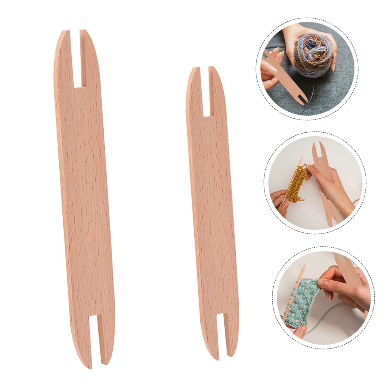 SEWACC 4 Sätze Pendeln Webstöcke Schiffchen Weben Strickstühle Strickwebstuhl Pullover Weben Schiffchen Braid Tool Strickset Werkzeug Stricknadeln Aus Holz Holzschiffchen 2 Stück * 4