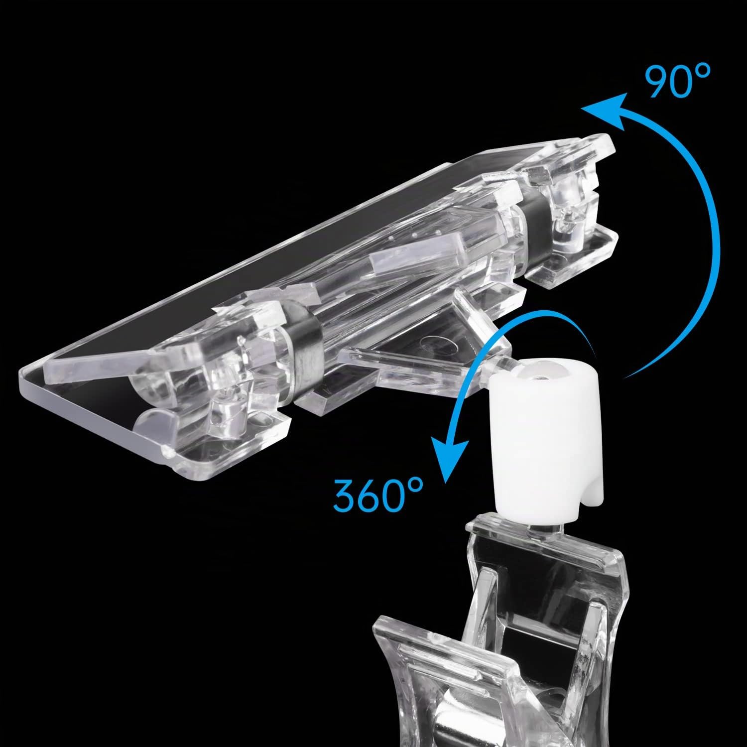 30 Piezas Clips Giratorios de Plástico de Etiqueta, Pinza de Signo de Mercancías Clip de Exhibición Stand de Soporte para Office Shop Supermercados Promociones Restaurantes