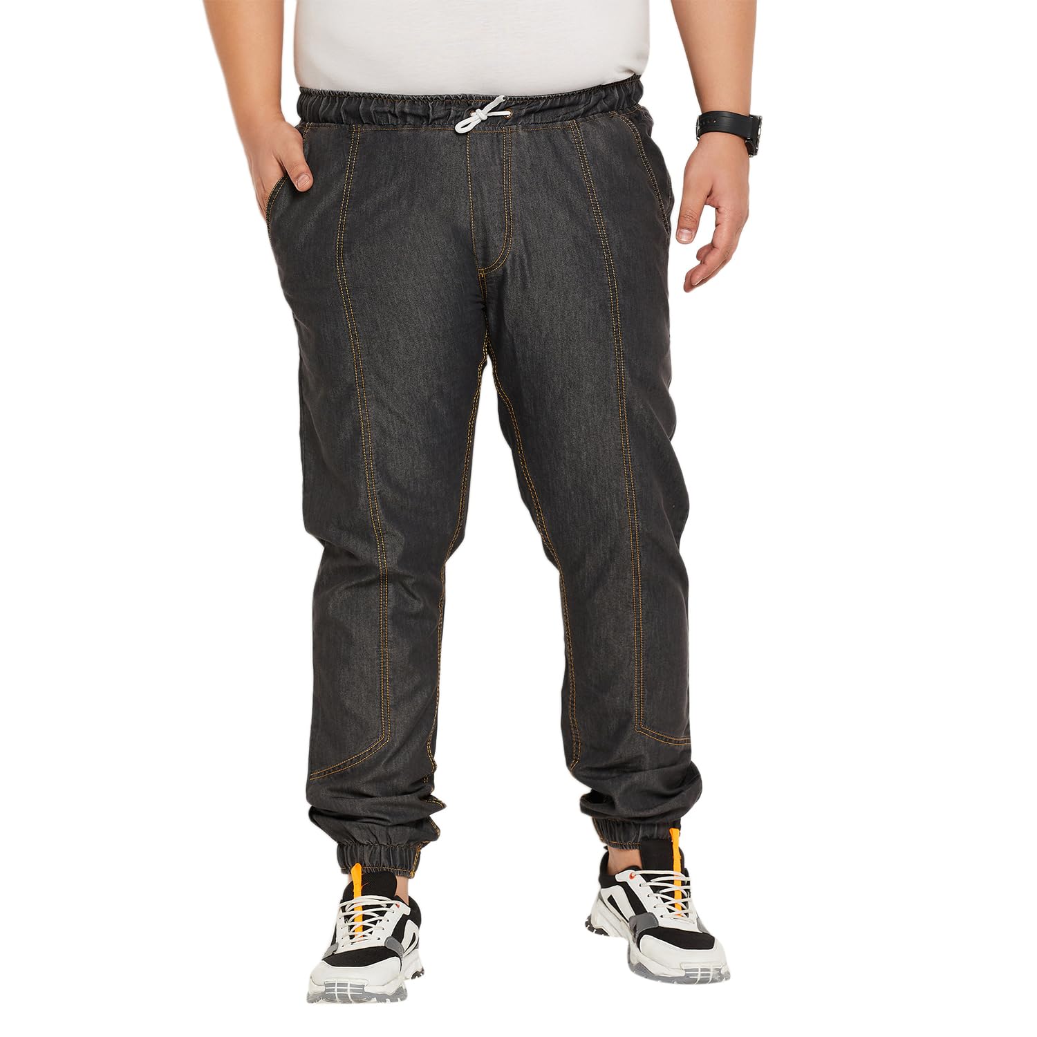 bigbanana Plus Size Men's Regular Fit Solid Trouser-picture-42