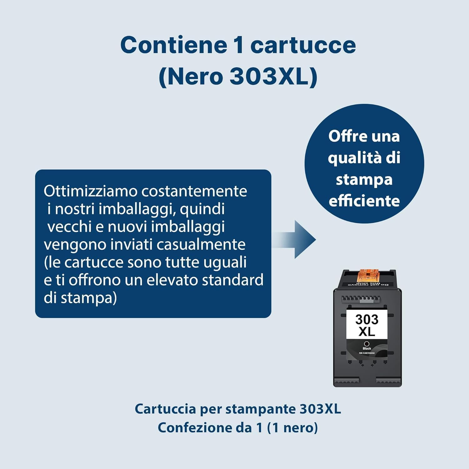 303 XL Nero Cartuccia d'inchiostro Compatibili per Cartucce HP 303 (1 Nero) | Envy Photo 6230, 6232, 6220, 7134, 7830, 7130, 7100, 7800, 6234, 7120, 7820, 7155, Tango X, con chip, Compatibili per HP