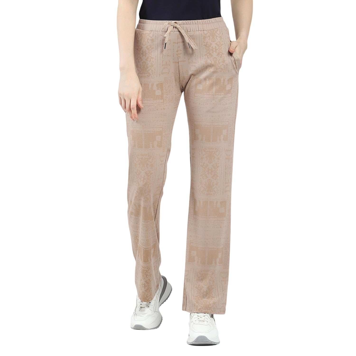 Women Regular Fit Track Pant | Pattern Pattern | Drawstring Closure | Comfortable Activewear Lower for Women | Lounge & Gym Wear for Women's-image-40