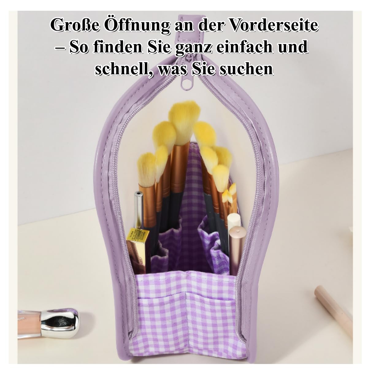Make-up Pinseltasche Stehend Transparent TPU Wasserabweisend Kulturbeutel Reise Organizer Faltbar Aufbewahrung Fitness Bad Leicht (Mehrfarbig,6)